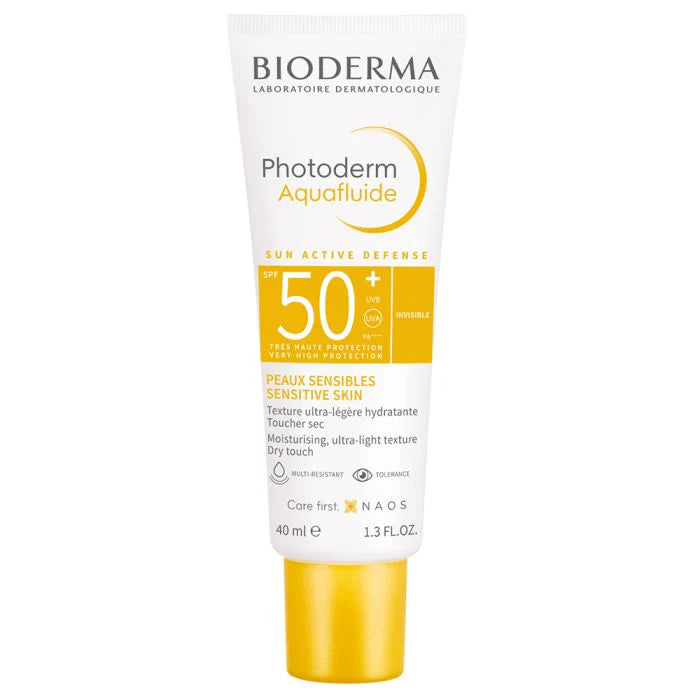 BIODERMA Photoderm Aquafluid Sun Active Defense SPF50+ واقي الشمس الكيميائي الشفاف بحماية عالية من بايو ديرما