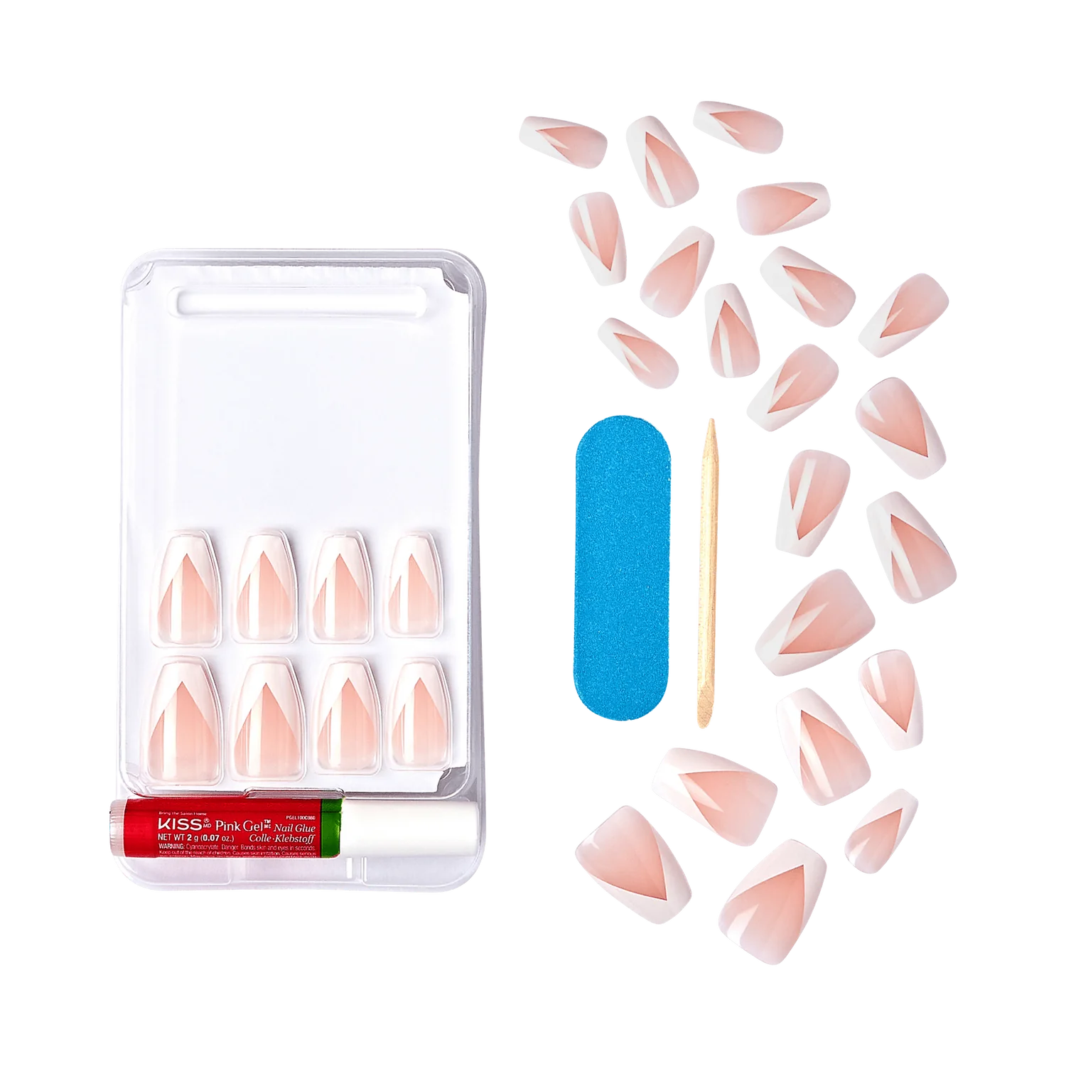 KISS Classy Nails 28 Nails Glue Included KCS04(Silk Dress)