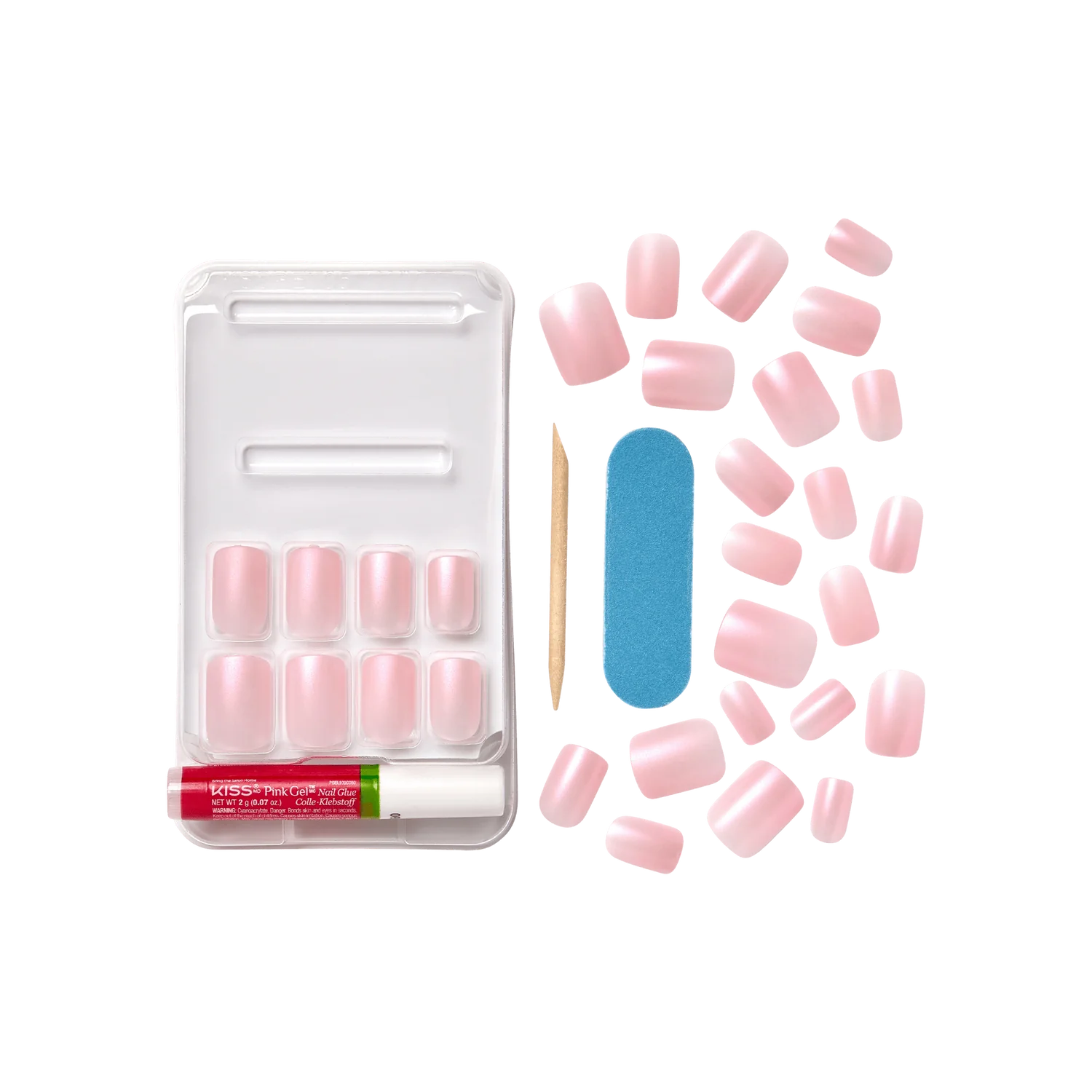 KISS Bare But Better Premium 30 Nails Glue Included BNP02(Spicy)