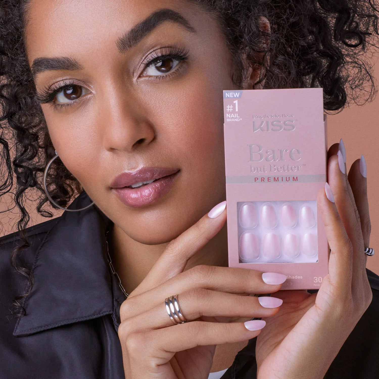 KISS Bare But Better Premium 30 Nails Glue Included BNP04(Mocha)