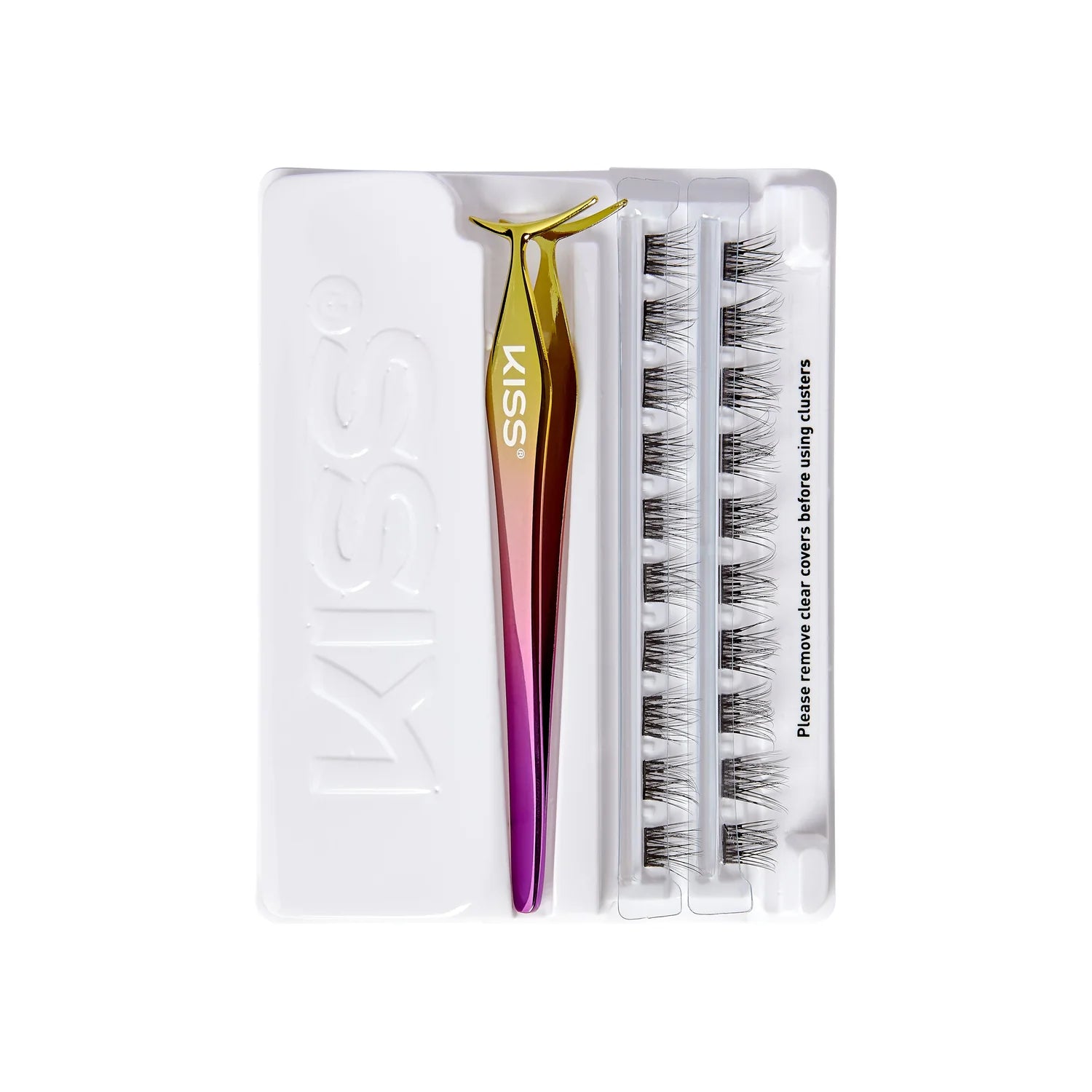 KISS imPRESS Press-On Falsies Lash Extensions Kit - Natural 20 Clusters رموش صناعية بمظهر طبيعي
