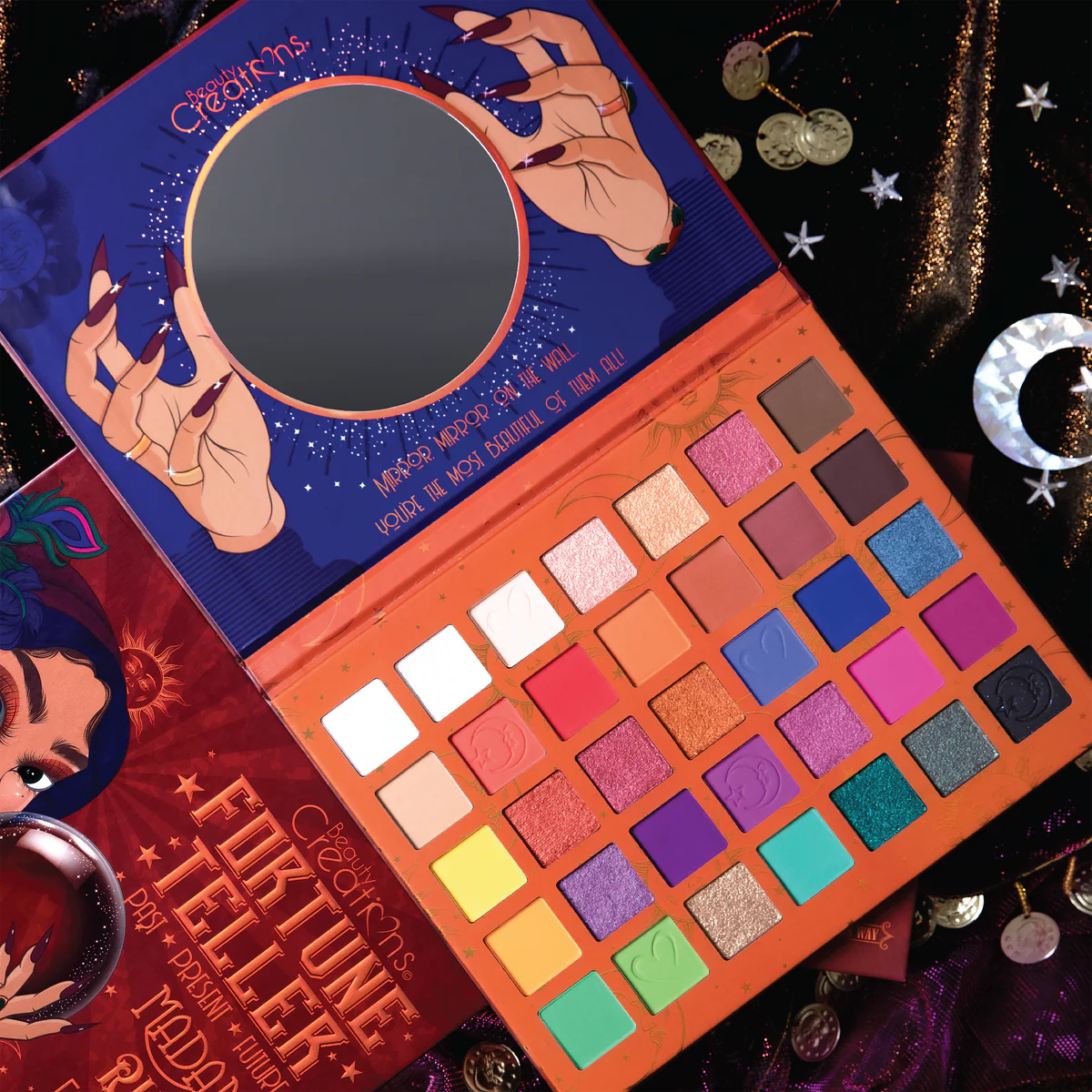 BEAUTY CREATIONS Fortune Teller Past Present Futuire Madame Ruby Eyeshadow Palette inquire within ￼