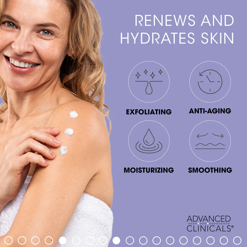 ADVANCED CLINICALS 10% Glycolic Acid Lactic Acid Body Cream مرطب بالكلايكوليك اسد واللاكتيك اسد من ادفانسد كلينيكالز