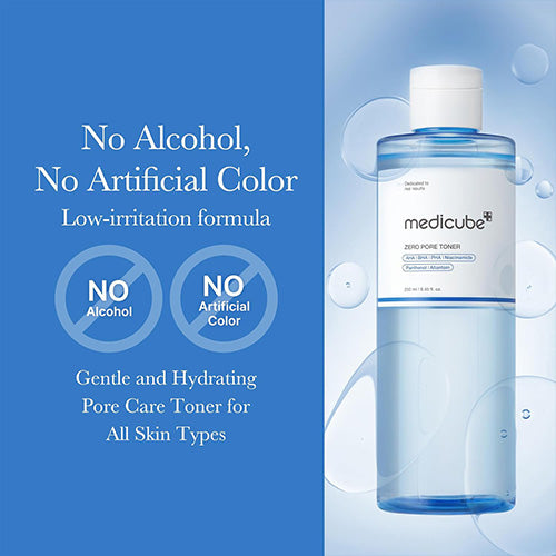 MEDICUBE Zero Pore Toner AHA BHA PHA Niacinamide Panthenol  تونر تقليص المسام وترطيب البشرة من ميدكيوب