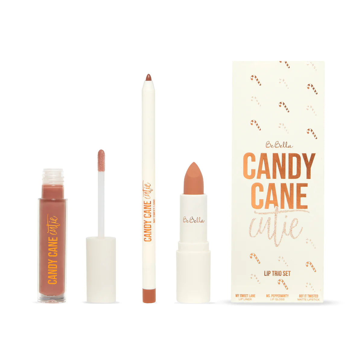 be bella candy cane wtie lip trio set