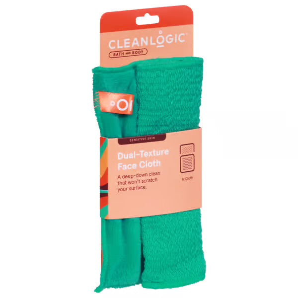 Cleanlogic Dual-Texture Face Cloth for Sensitive Skin 1Pc  منشفة الوجه من كلين لوجك