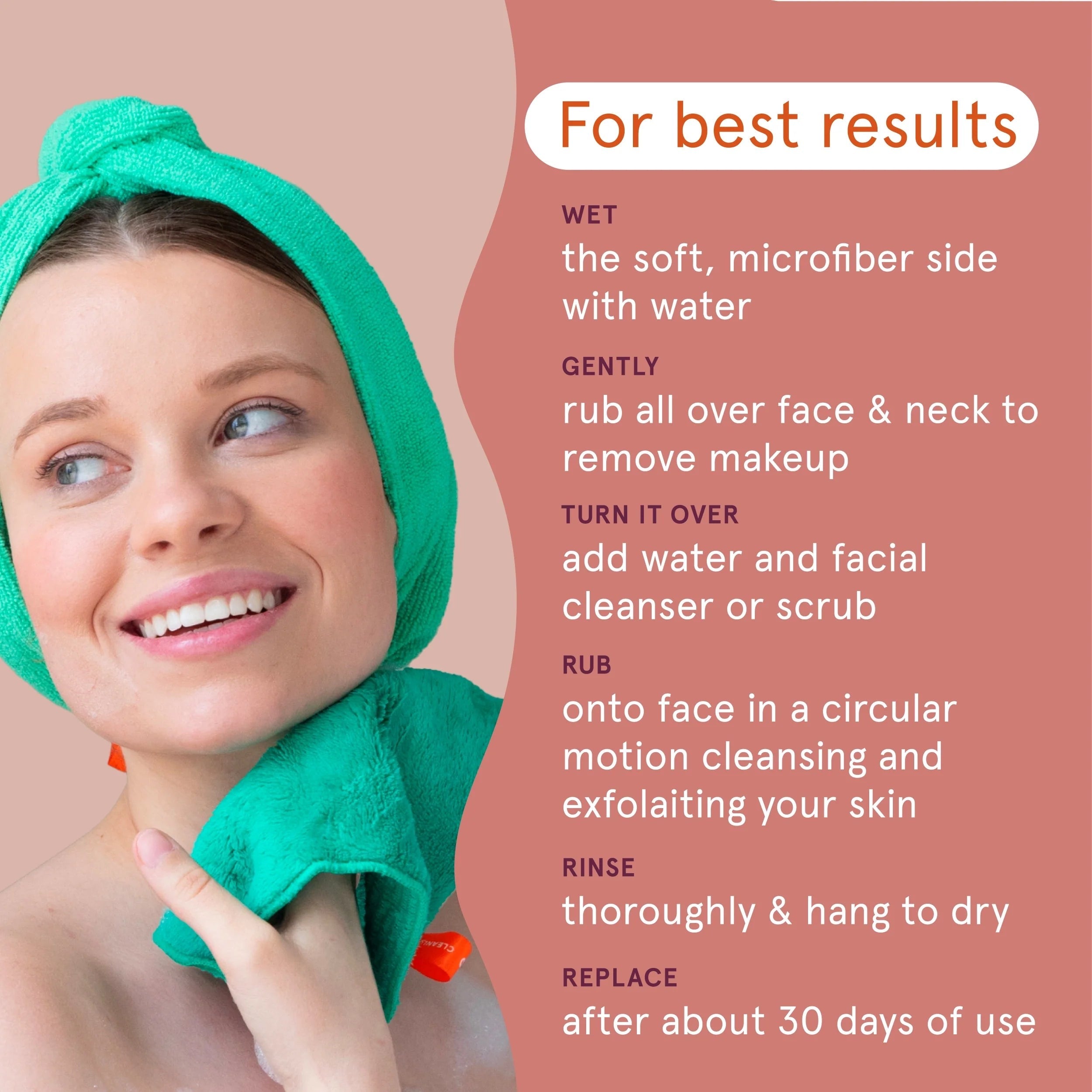 Cleanlogic Dual-Texture Face Cloth for Sensitive Skin 1Pc  منشفة الوجه من كلين لوجك