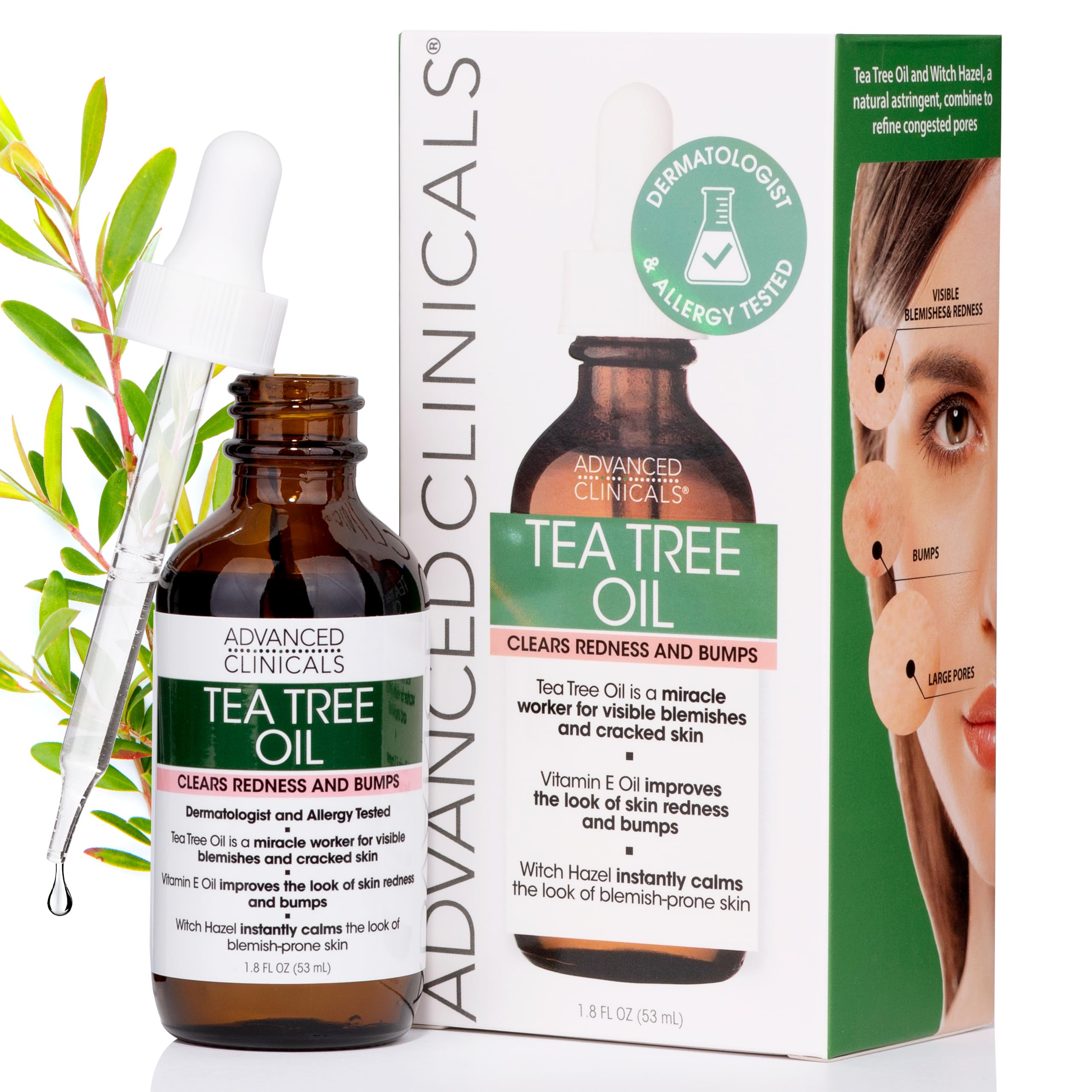 ADVANCED CLINICALS Tea Tree Oil Cleanser Redness And Bumps سيروم زيت شجرة الشاي من ادفانسد كلينيكالز