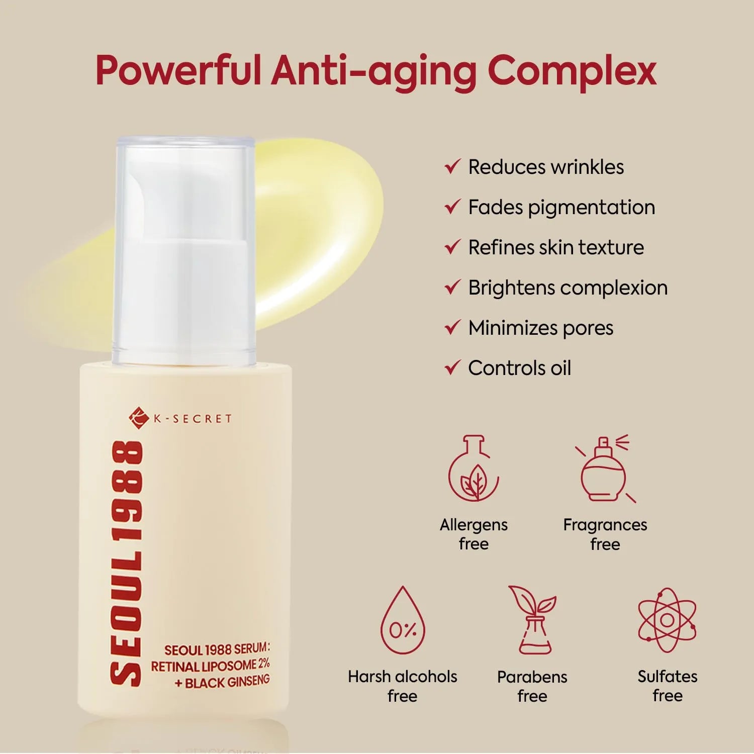 K Secret Seoul 1988 Retinal Serum: 2% Retinal Liposome 2% + Black Ginseng
