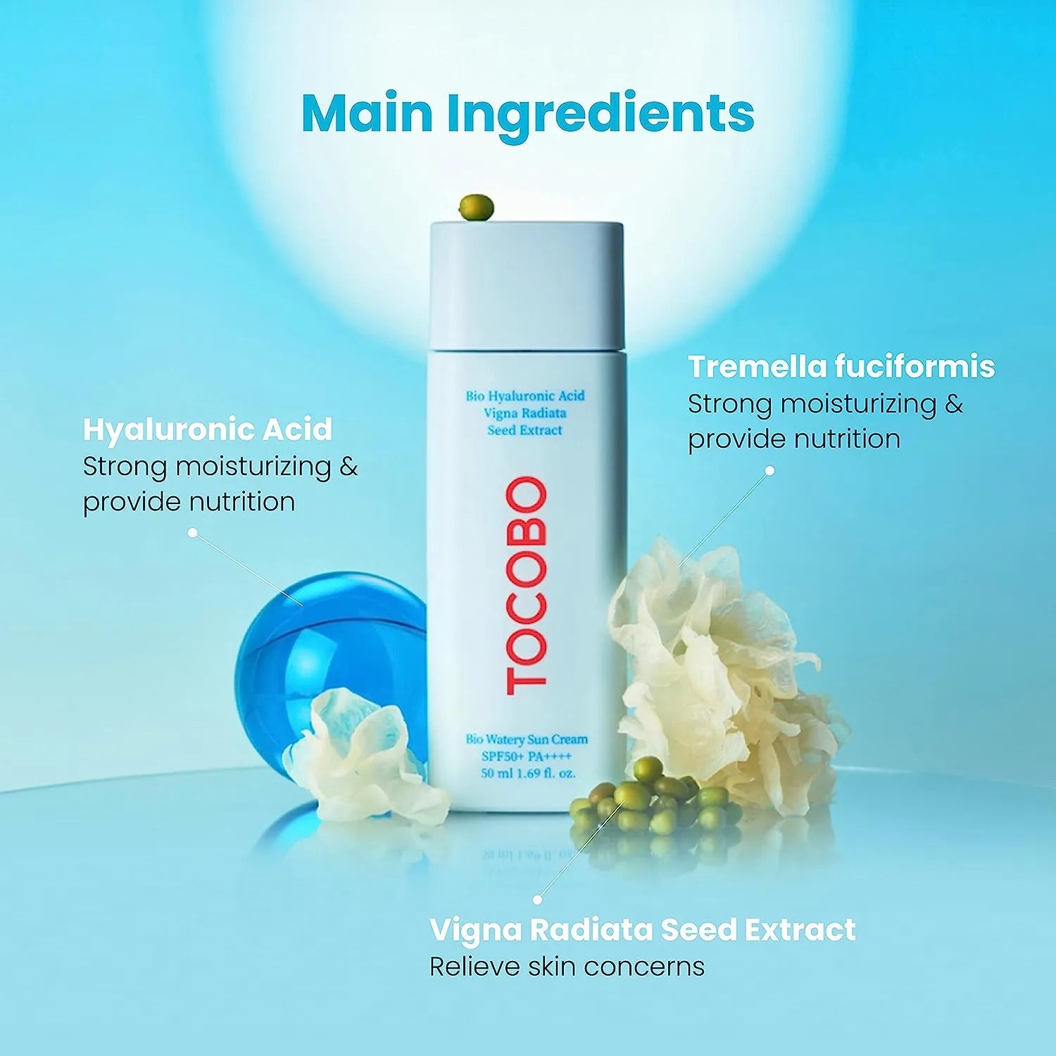 TOCOBO Bio Watery Sun Cream SPF50 PA++++ واقي الشمس المائي الكيميائي الشفاف من توكوبو