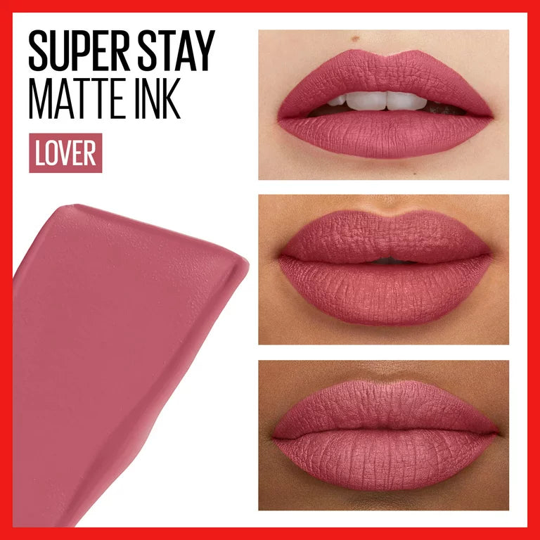 MAYBELLINE new york soper stay matte ink liquid lip color transfer proof up to 16 H wear بكك احمر الشفاه من ميبيلين الدرجات الاعلى مبيعاً