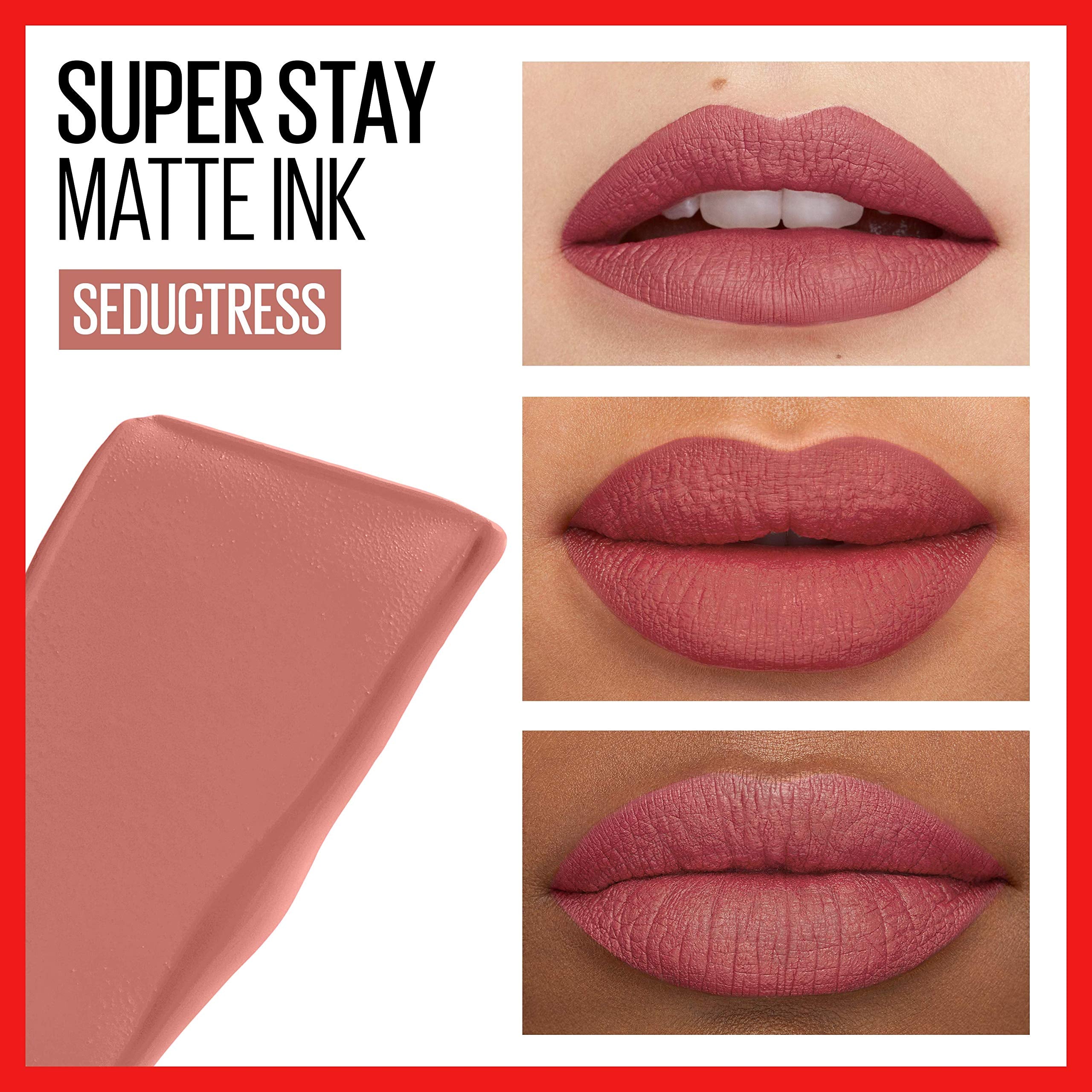 MAYBELLINE new york soper stay matte ink liquid lip color transfer proof up to 16 H wear بكك احمر الشفاه من ميبيلين الدرجات الاعلى مبيعاً
