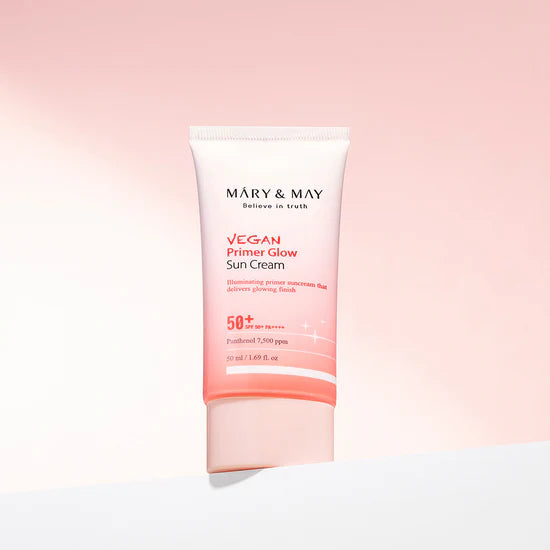 MARY & MAY Believe In Truth vegan primer glow sun cream 50+ spf 50+ pa++++ واقي الشمس الوردي من ماري اند ماي