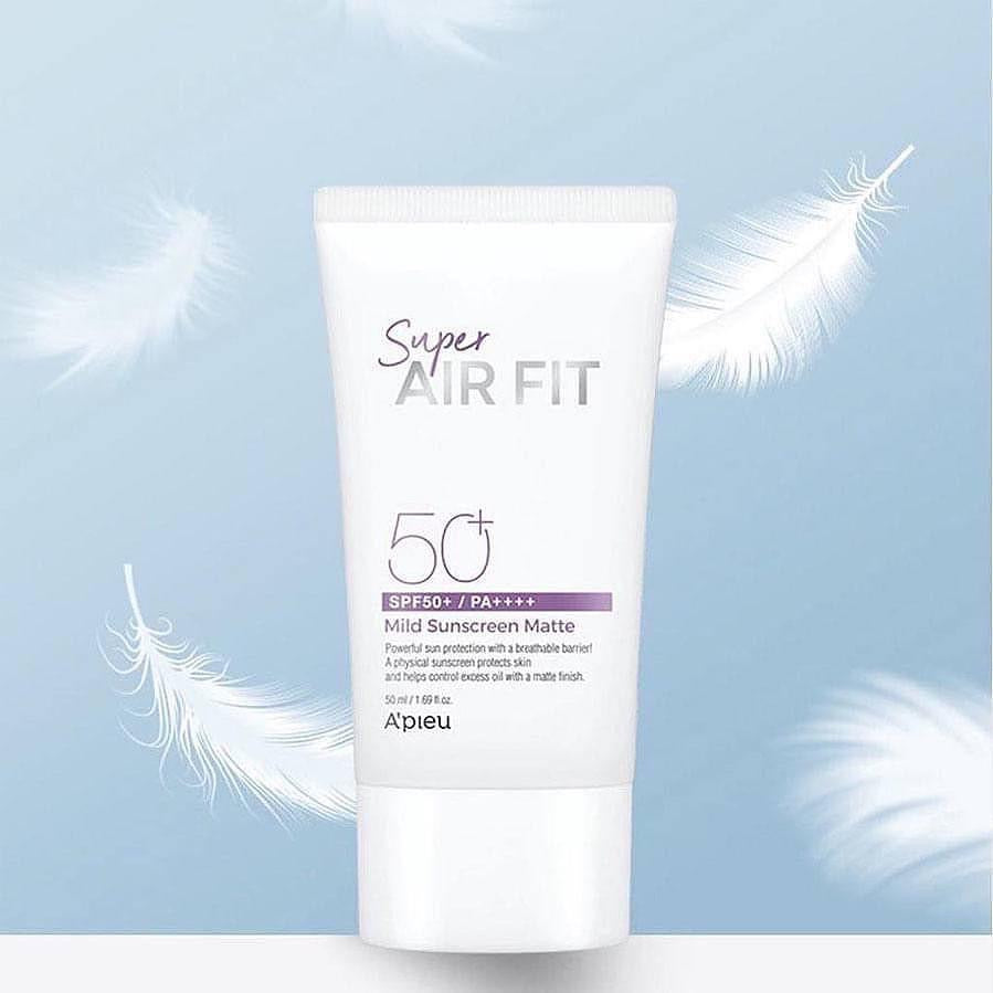 A'PIEU Super Air Fit Mild Sunscreen Matte EX واقي الشمس الفيزيائي من ايبيو