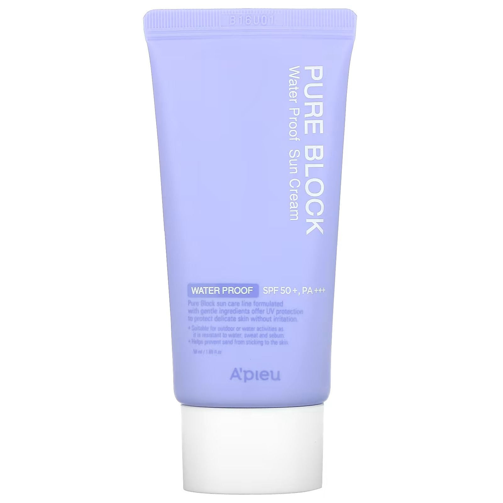 A'PIEU pure block waterproof sun cream SPF 50+ PA+++ واقي شمس ضد الماء من ايبيو