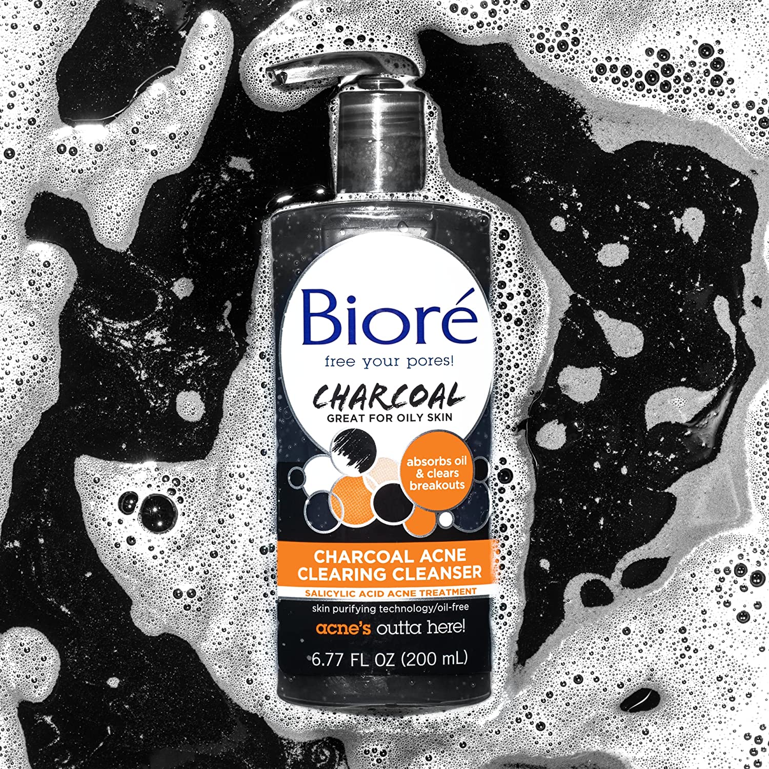 BIORE Charcoal Acne Clearing Cleanser غسول البشرة بالساليسيليك