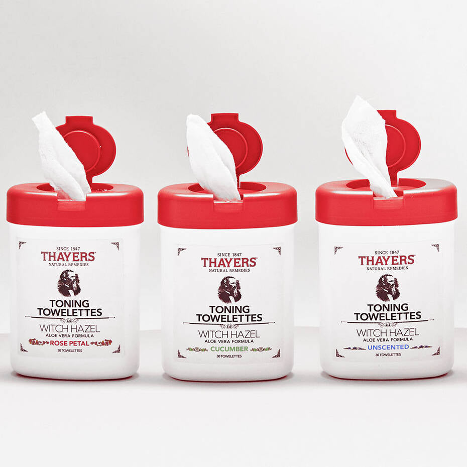 THAYERS ROSE PETAL TONING TOWELETTES  مناديل البشرة المطورة من ثايرس