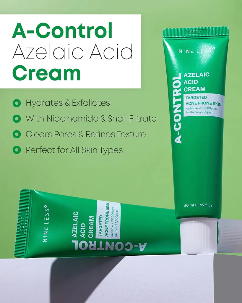 NINELESS A-Control Azelaic Acid Cream كريم ازليك اسد لعلاج الحبوب من ناين ليس