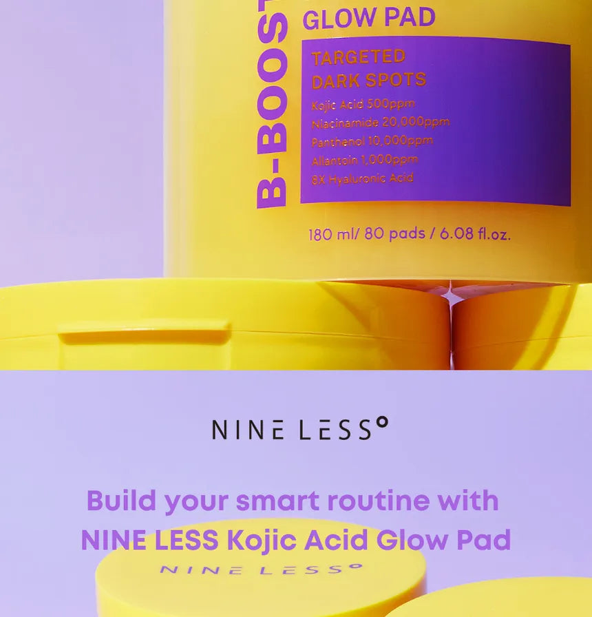 NINELESS B-Boost Kojic Acid Glow Toner Pad تونر باد لتفتيح البشرة بالكوجك اسد من ناين ليس