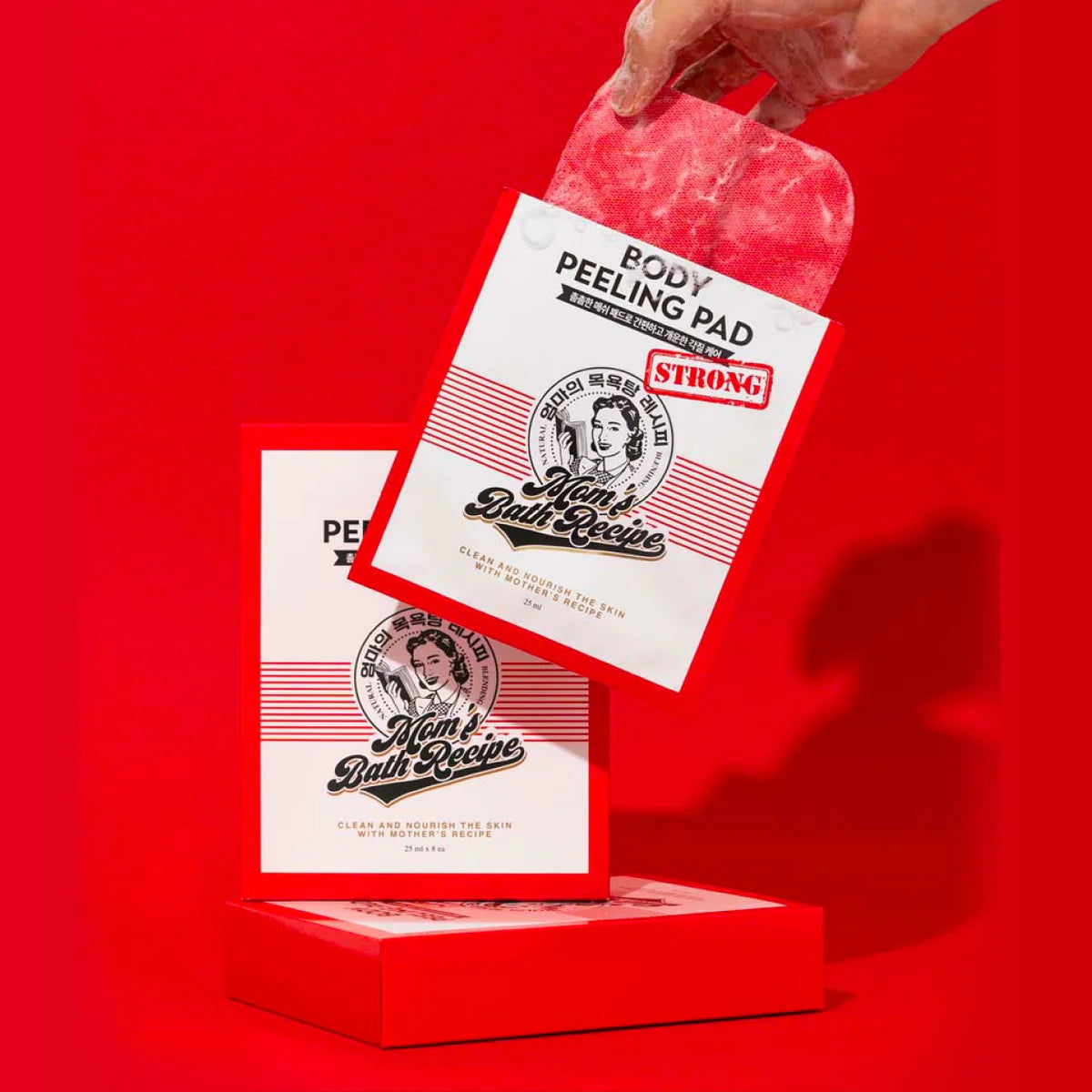 MOM's BATH Recipe - Body Peeling Pad - Strong Care قفاز تقشير الجسم