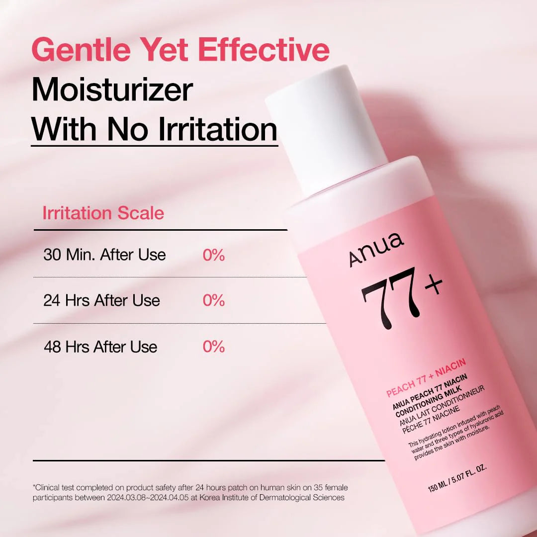 ANUA Peach 77 Niacin Conditioning Milk حليب العناية بالبشرة بخلاصة الخوخ من انوا