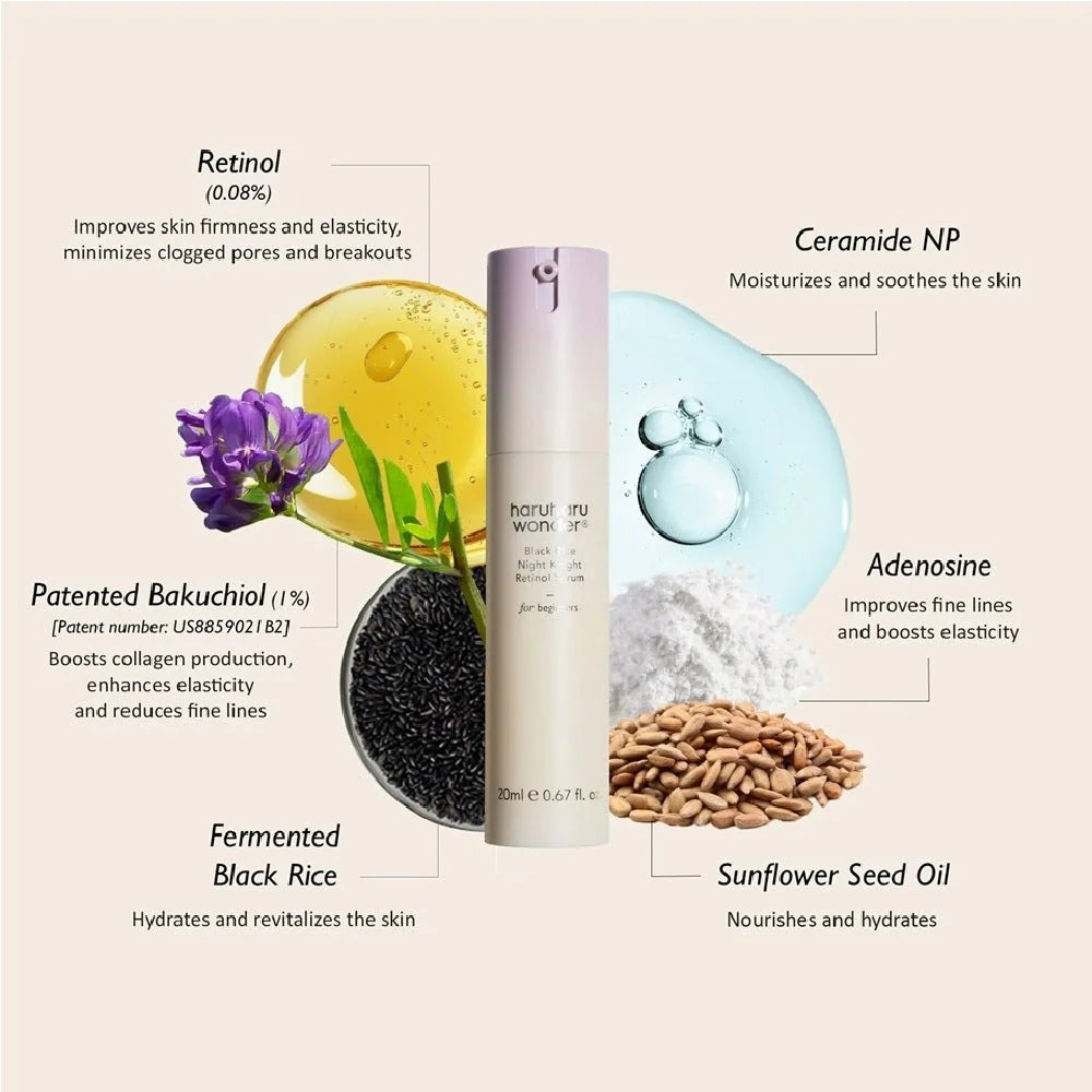 HARUHARU WONDER Black Rice Night Knight Retinol Serum سيروم الريتنول من هارو هارو