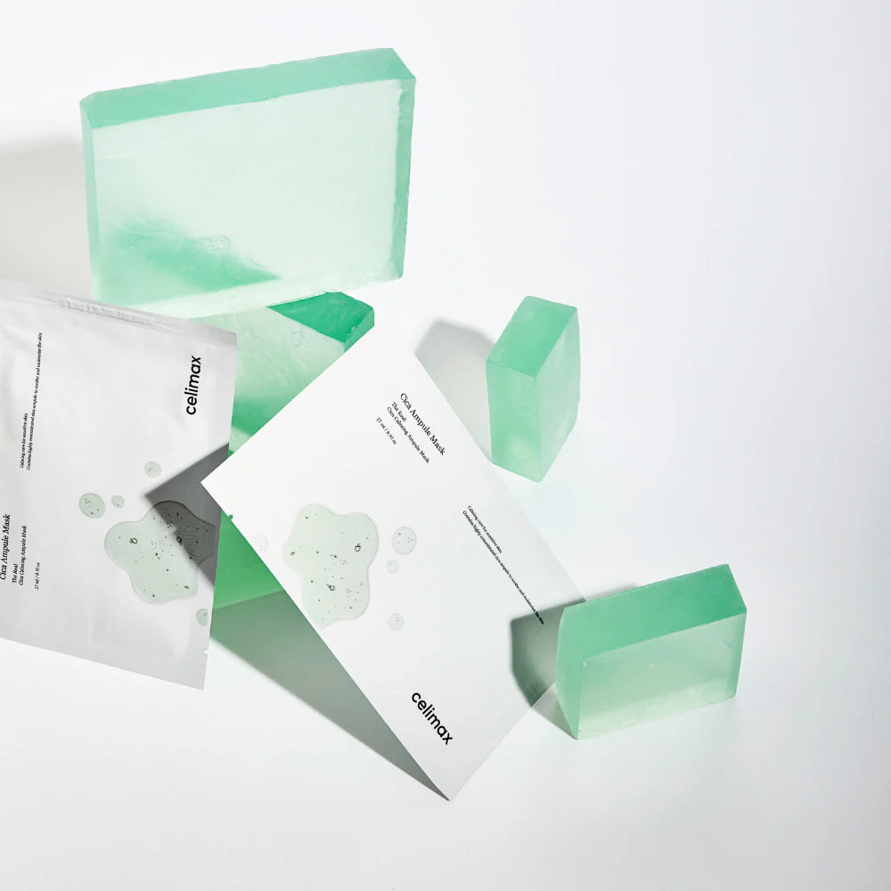 CELIMAX The Real Cica Calming Ampoule Mask Set ماسك العناية بالبشرة الحساسة بخلاصة السيكا من سيليماكس