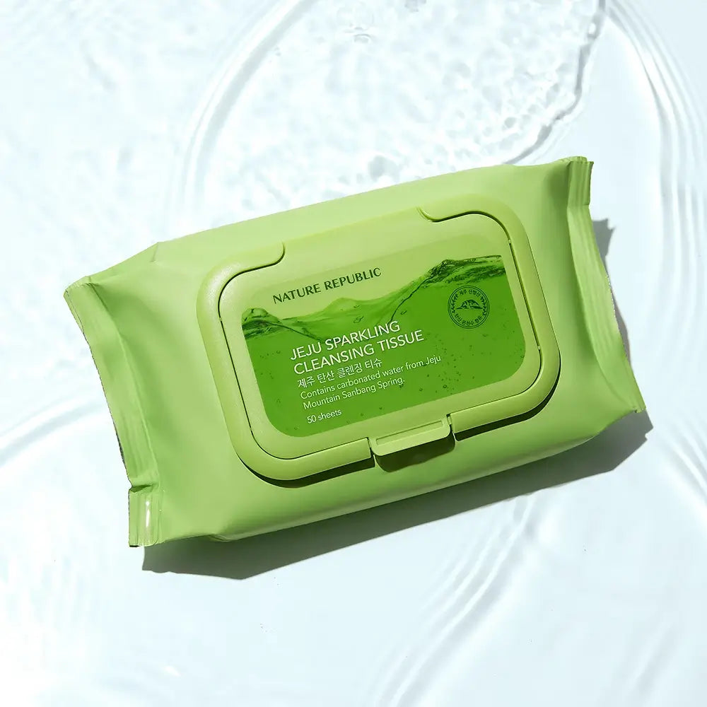 NATURE REPUBLIC Jeju Sparkling Cleansing Tissue مناديل تنظيف الوجه من نيجر ريببلك