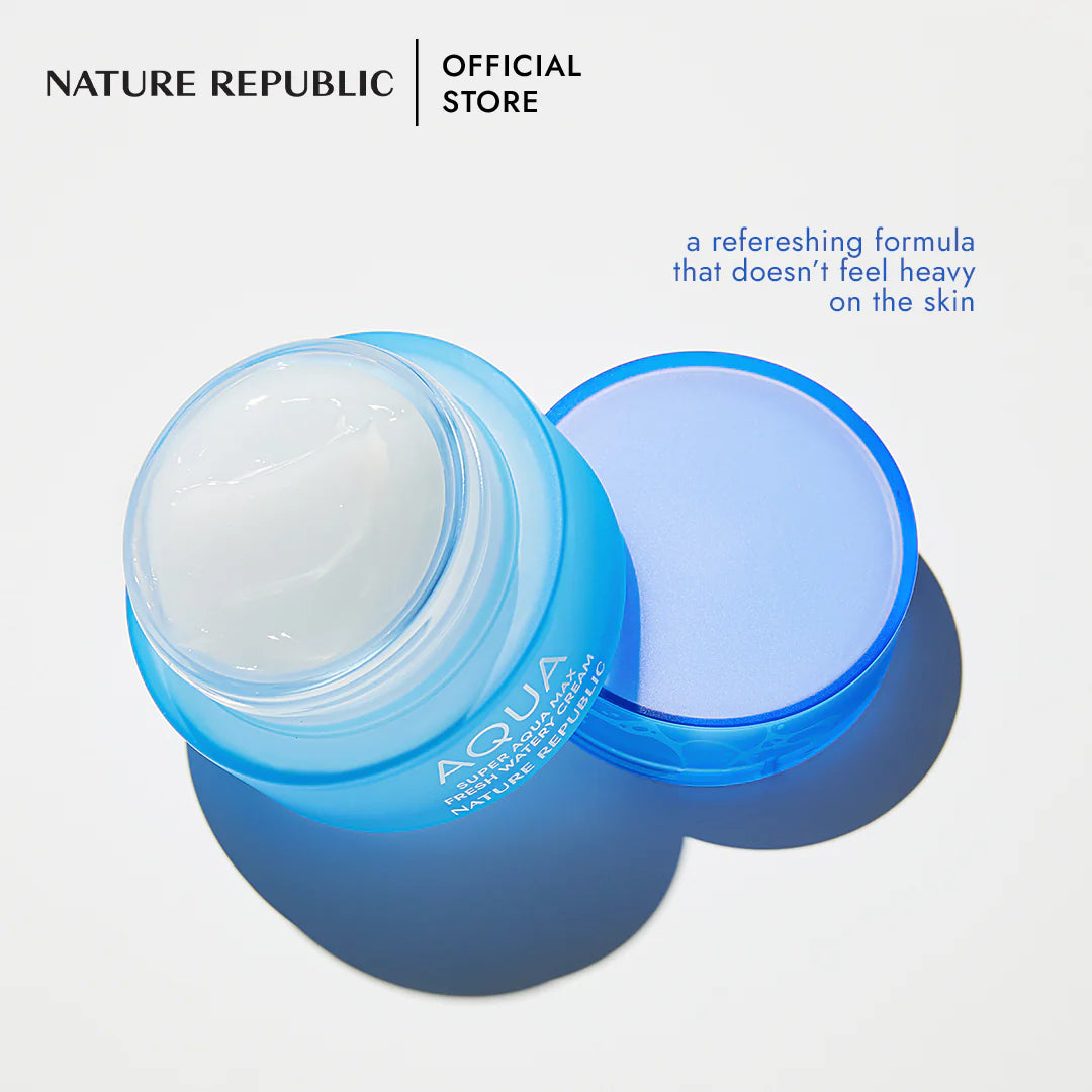 NATURE REPUBLIC Aqua Super Aqua Max Fresh Watery Cream Refresh & Moisture Skin Care مرطب مائي للبشرة