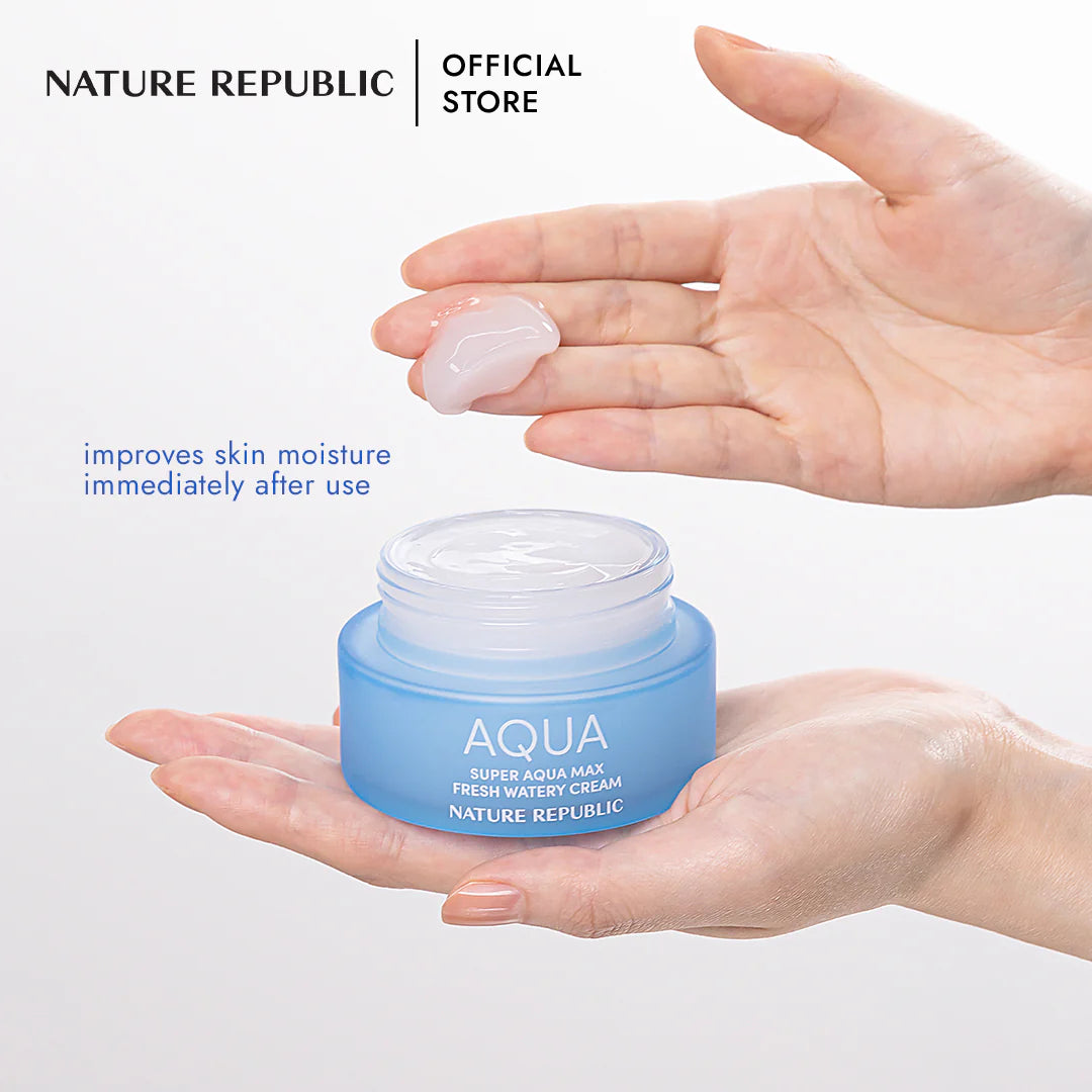 NATURE REPUBLIC Aqua Super Aqua Max Fresh Watery Cream Refresh & Moisture Skin Care مرطب مائي للبشرة