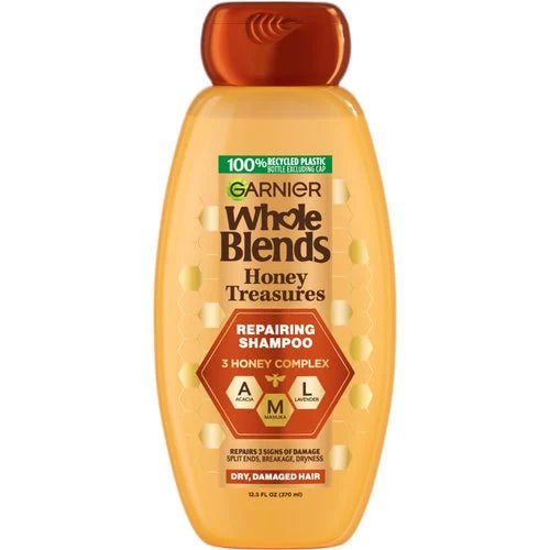 GARNIER Whole Blends Honey Treasures Repairing Shampoo شامبو العسل الطبيعي للشعر الجاف والمتضرر من كارنييه