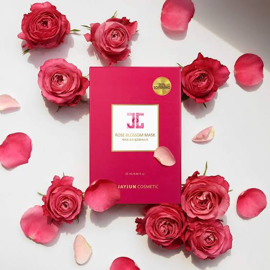 JAYJUN Rose Blossom Mask set Brighten Yor Skin With Rose Water Nourishing And Hydrating  قناع ورقي بماء الورد