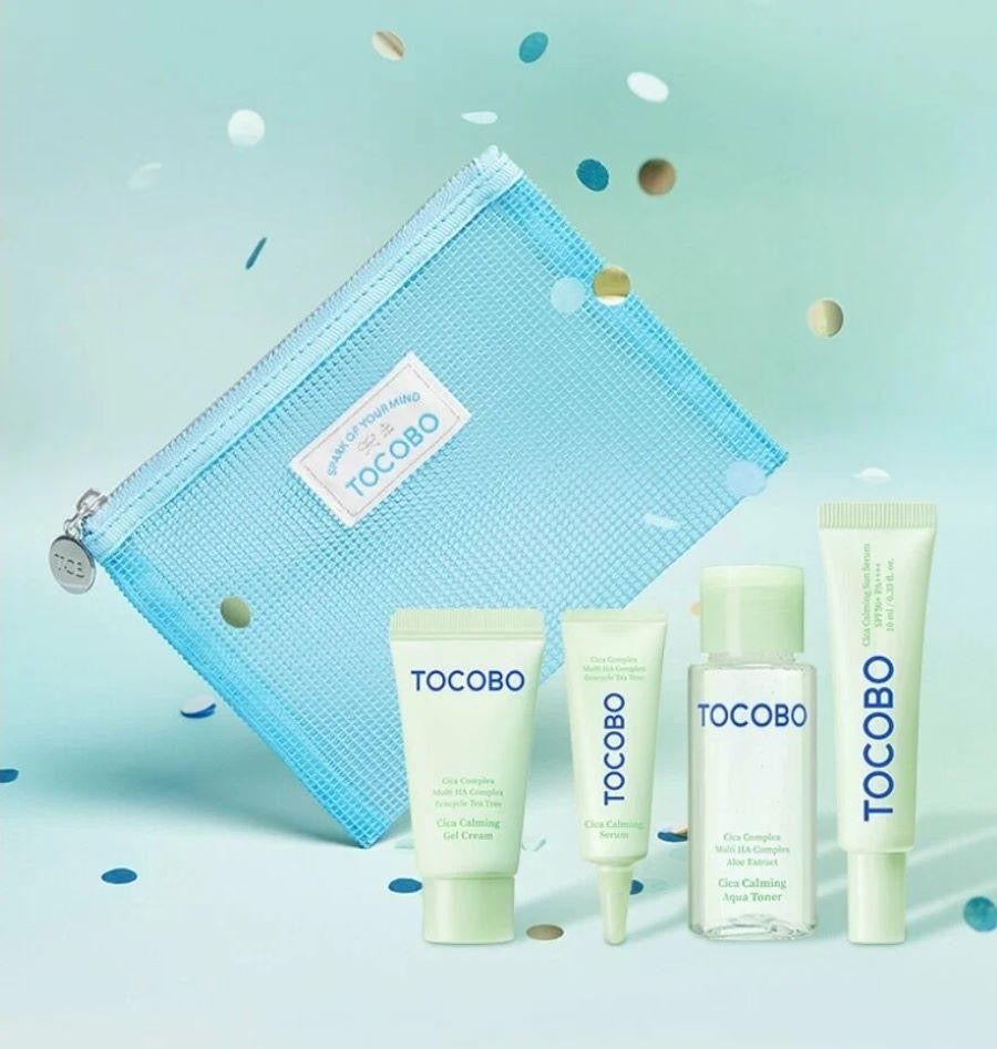 TOCOBO Cica Calming Travel Kit مجموعة العناية بالبشرة من توكوبو بحجم السفر