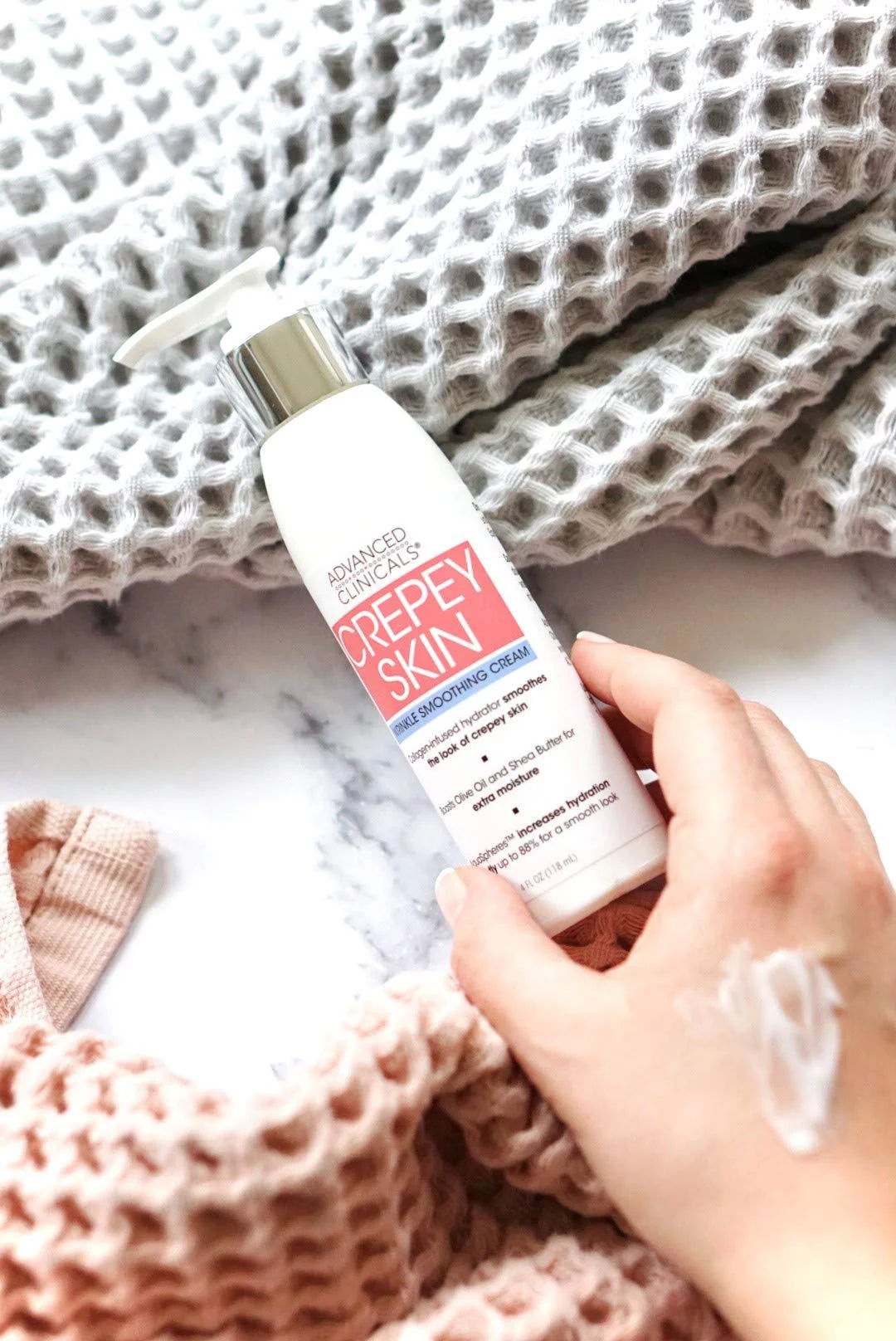 ADVANCED CLINICALS Crepey Skin Wrinkle Soothing Cream كريم الكولاجين والهاليرونيك اسد من ادفانسد كلينيكالز