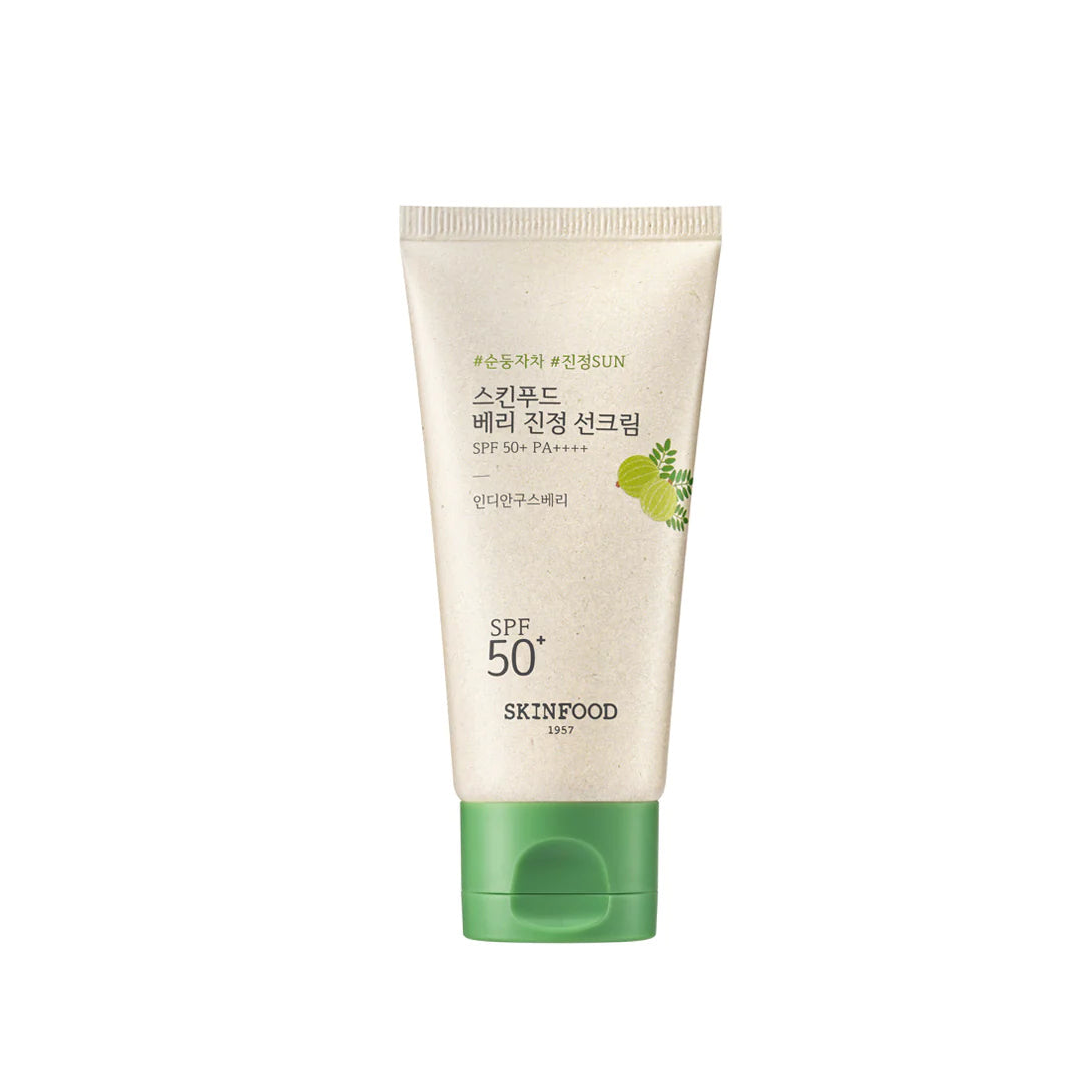 SKINFOOD berry soothing sun cream SPF 50+  PA++++ واقي الشمس الفيزيائي بالتوت من سكنفود