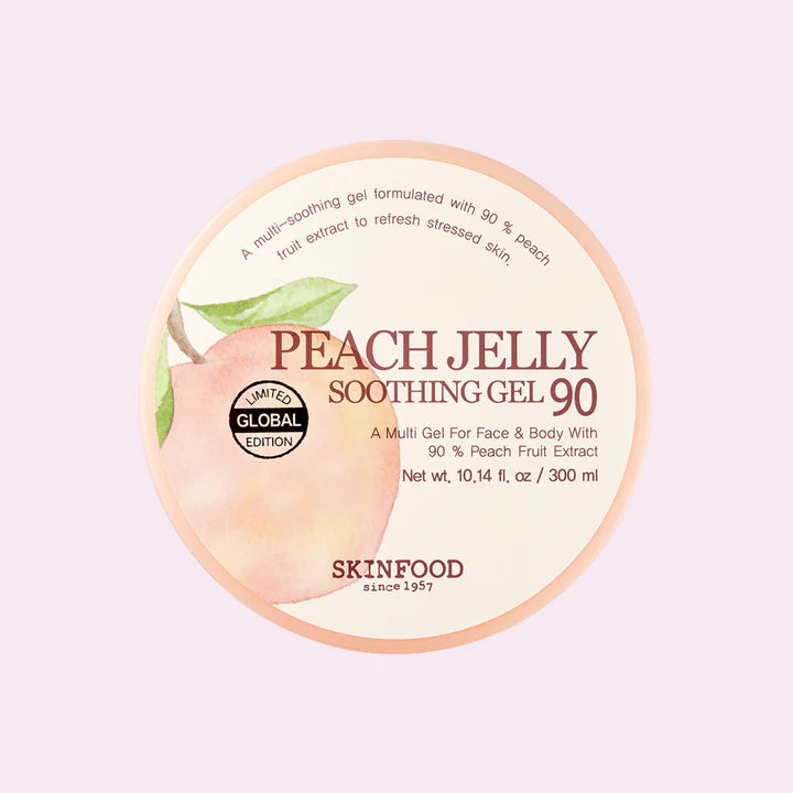 SKINFOOD Peach Jelly Soothing Gel 90 a multi for face & body with 90% peach fruit extract جل الخوخ مرطب للوجه والجسم من سكنفود