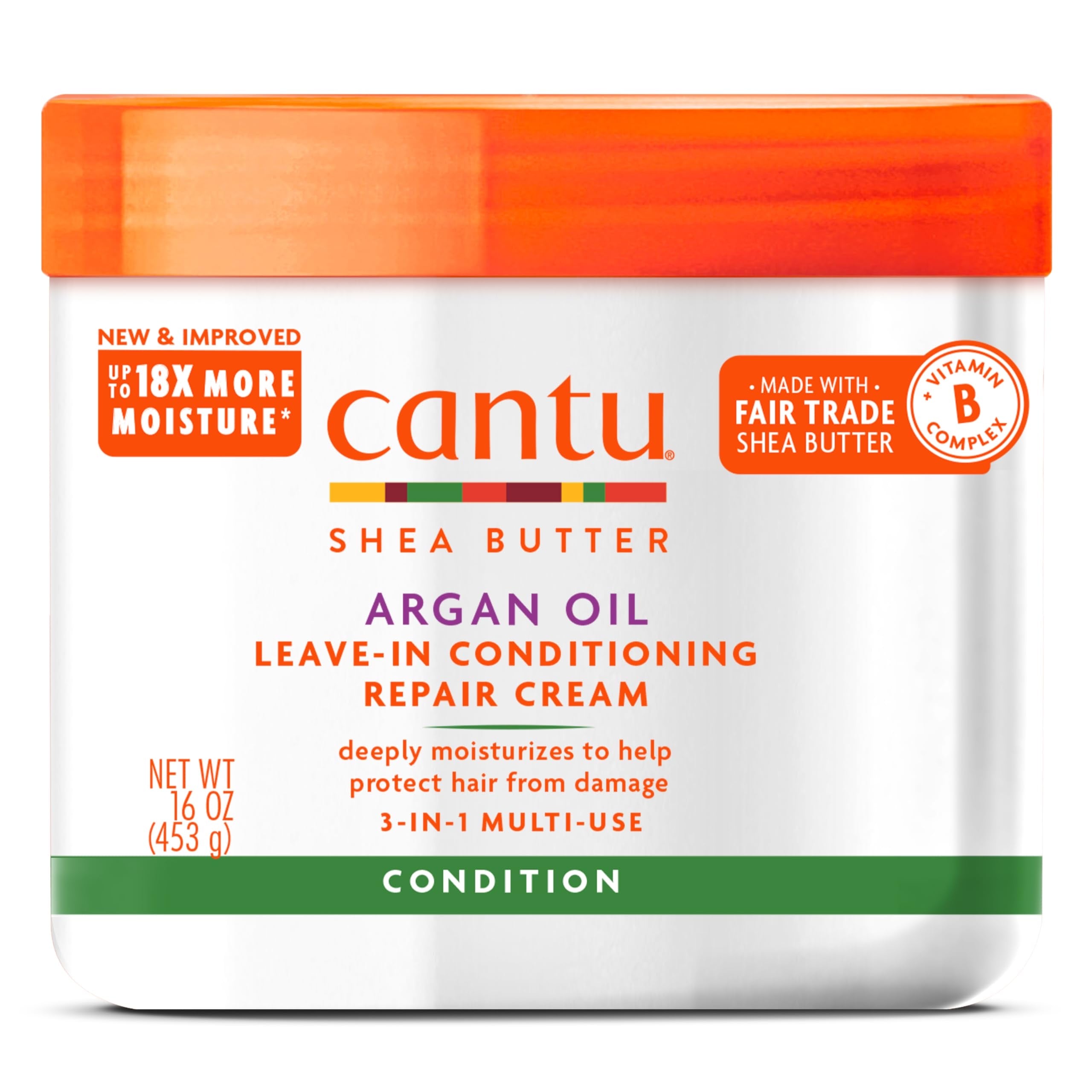 CANTU Shea butter Argan oil leave in conditioner repair cream 3 in 1 كريم ليف ان مرمم للشعر بزبدة الشيا و زيت الاركان من كانتو