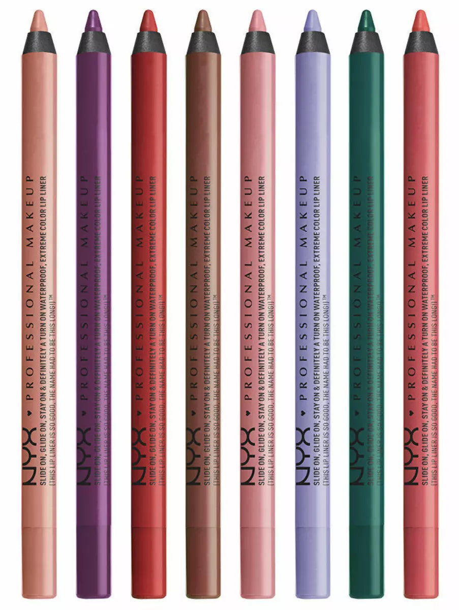 NYX Slide on glide on stay on & definitely a turn on waterproof extreme color lip liner قلم تحديد الشفاه من نيكس