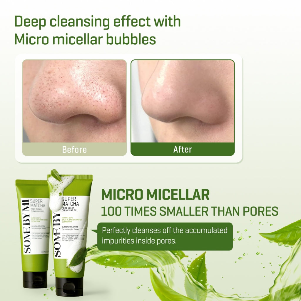 SOME BY MI Matcha Pore Cleansing Gel  غسول البشرة الجل بالماتشا من سمباي مي