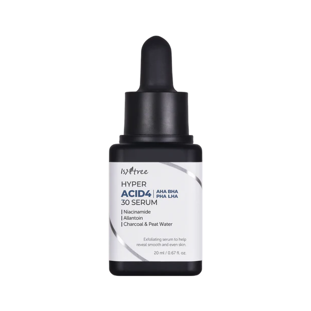 ISNTREE hyper acid 4 aha bha pha lha niacinamide allantoin charcoal & peat water