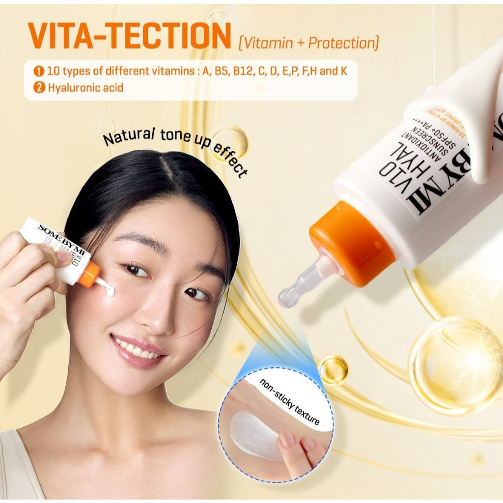 SOME BY MI V10 hyal antioxidant sunscreen  spf50+ pa++++ واقي الشمس بالفيتامينات من سمباي مي