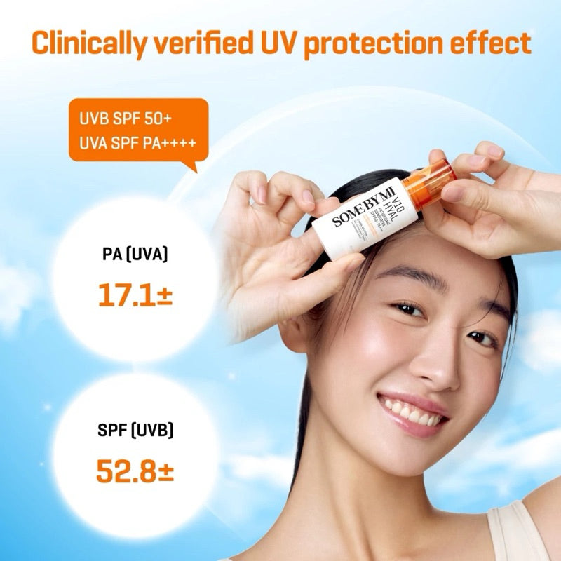 SOME BY MI V10 hyal antioxidant sunscreen  spf50+ pa++++ واقي الشمس بالفيتامينات من سمباي مي