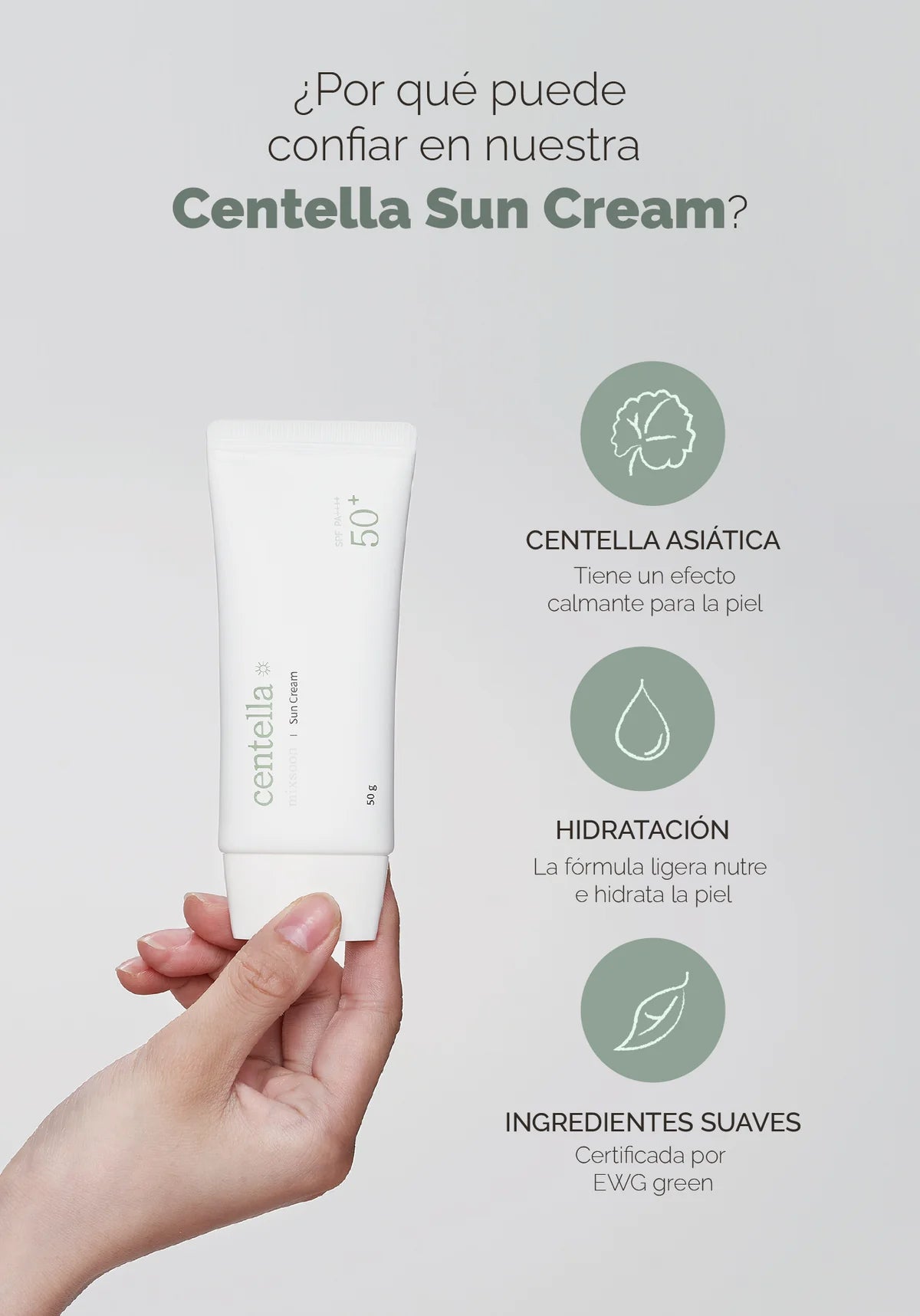 MIXSOON centella suncream واقي الشمس الكيميائي بالسنتيلا من ميكسون