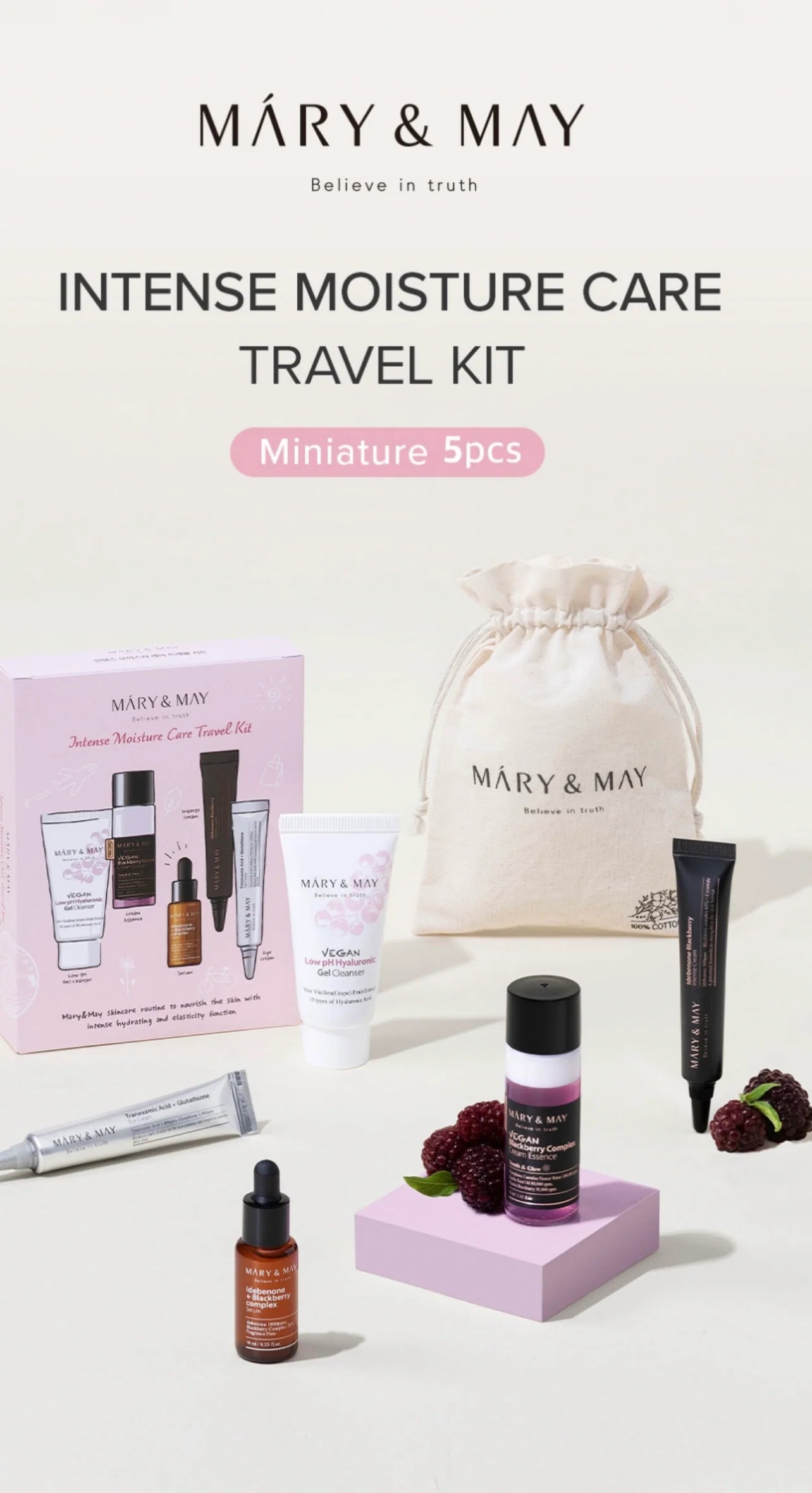 MARY & MAY - INTENSE MOISTURE CARE TRAVEL KIT