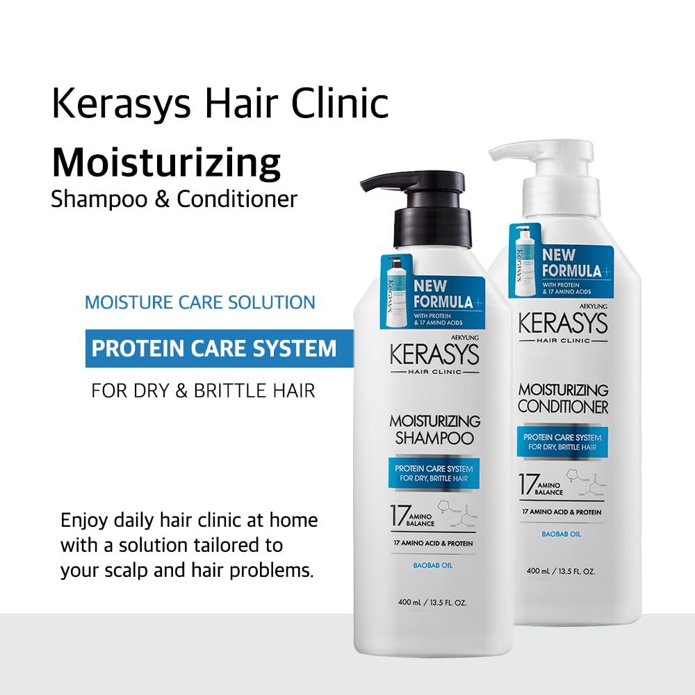 AEKYUNG KERASYS moisturizing shampoo protein care system for dry brittle hair شامبو لترطيب الشعر الجاف من ايكيونك كيراساس