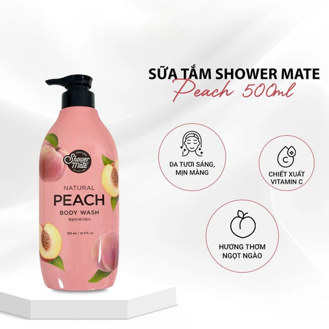 AEKYUNG KERASYS shower mate natural peach body wash غسول الجسم بالخوخ من ايكيونك كيراساس