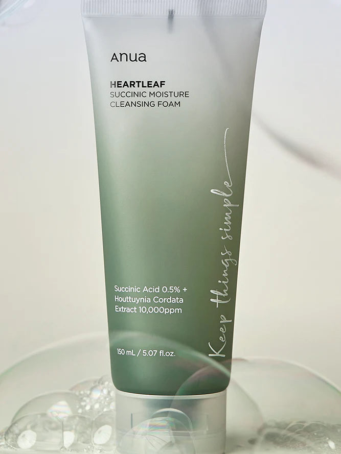 ANUA Heartleaf Succinic Moisture Cleansing Foam غسول البشرة المرطب من انوا