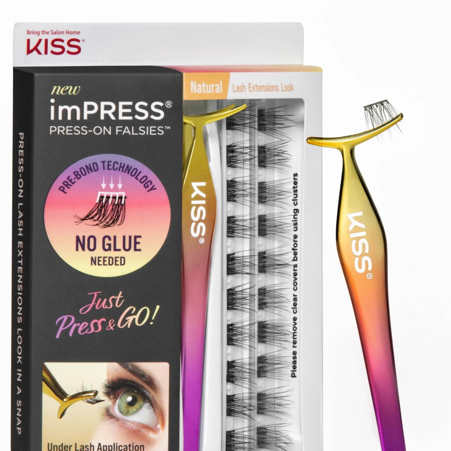 KISS Impress Press on Falsies SPIKY Lash Extensions press & go only 1 step رموش صناعية طرفية خطوة واحدة بدون صمغ