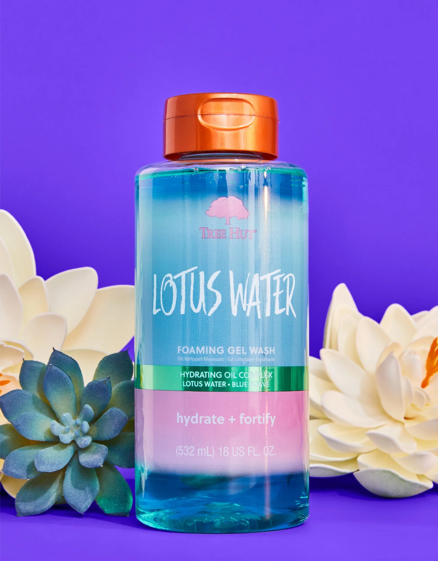 TREE HUT Foaming Gel Wash Hydrate + Fortify - Lotus Water