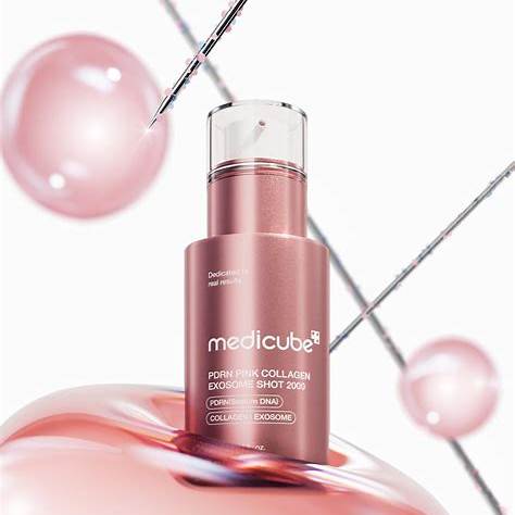 MEDICUBE Pdrn Pink Collagen Exosome Shot 2000 سيروم مركز لإصلاح البشرة وتعزيز مرونتها وتجديدها